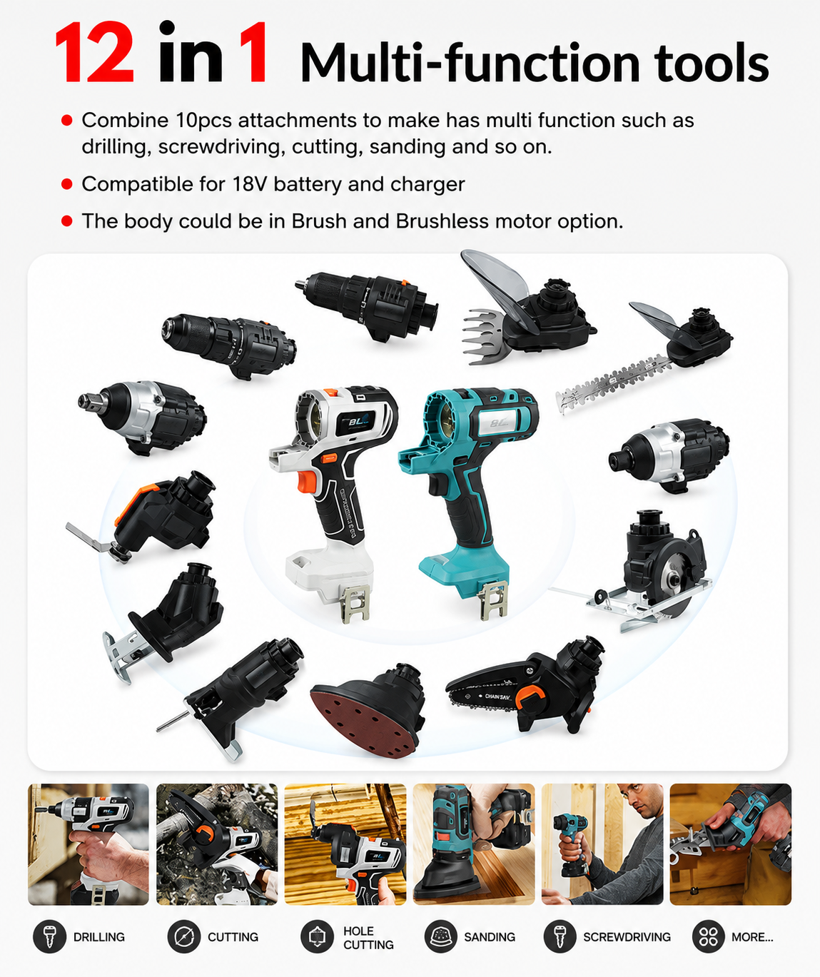 12-in-1 Multifunction Power Tool Kit – Complete Cordless System [SPECIAL OFFER]