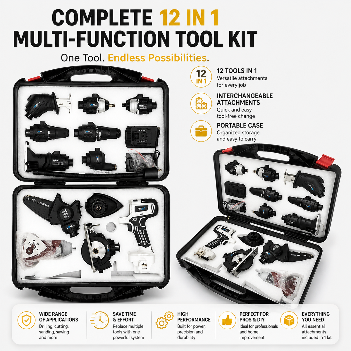 12-in-1 Multifunction Power Tool Kit – Complete Cordless System [SPECIAL OFFER]