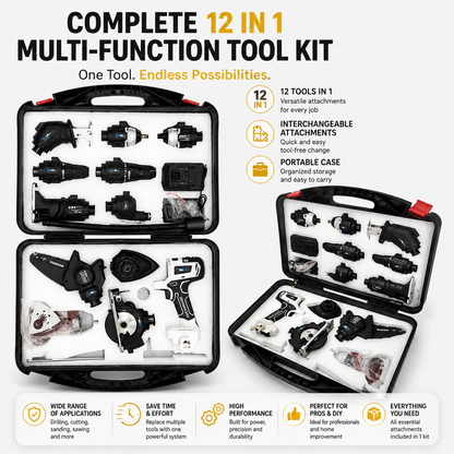 12-in-1 Multifunction Power Tool Kit – Complete Cordless System [SPECIAL OFFER]