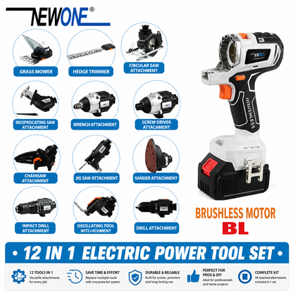 12-in-1 Multifunction Power Tool Kit – Complete Cordless System [SPECIAL OFFER]